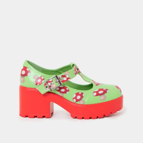 Koi Footwear Sai Mushroom Mary Janes 'toad Edition' Women's Mary Jane Shoes Green | 25971-HEIU