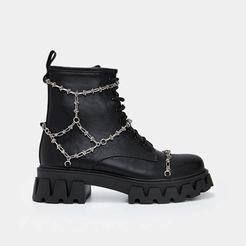 Koi Footwear The Prosecutor Snow Chain Boots Men's Ankle Boots Black | 17456-EBXG